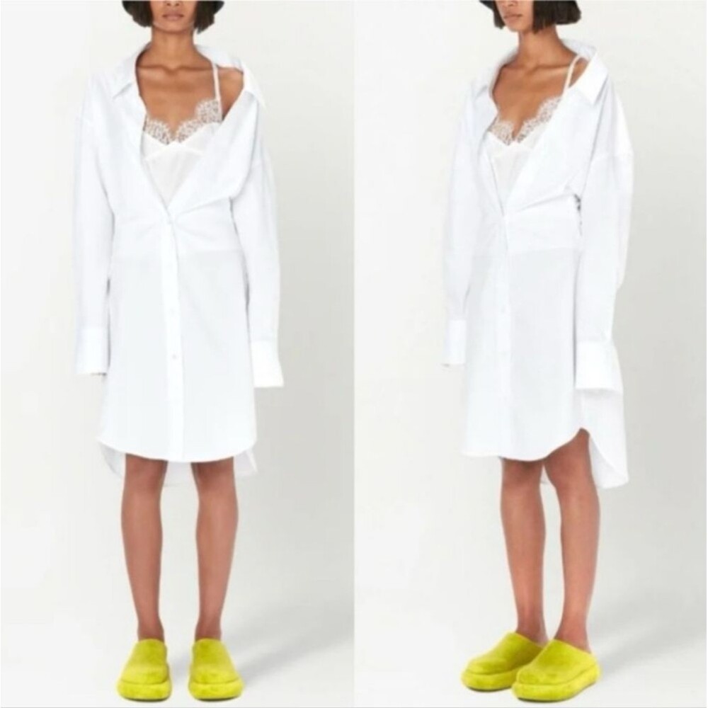 JW Anderson Lace Detail White Shirt Dress Size 2